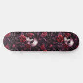 Goth Gothique crâne et Rose Macabre skateboard (Horz)