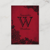 Goth Grunge Dentelle Mariage Cartes de Place (Dos)