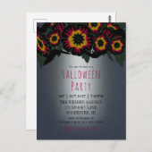Goth halloween invitation à la fête avec chauves-s (Devant / Derrière)