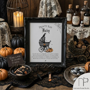 Goth Halloween Zeg Niet Peuter Grijze Shower Spel Poster