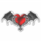 Goth Heart avec Bat Wings Vinyl Stickers (Devant)