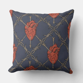 Goth heart throw pillow kussen
