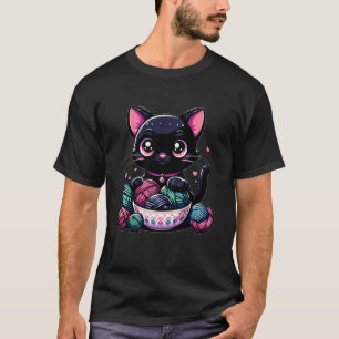 Goth kat eet Ramen Noodle Japans eten kat Ram T-shirt