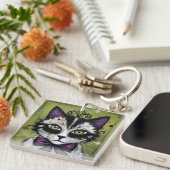 Goth Kat Sleutelhanger (Voorkant Rechts)