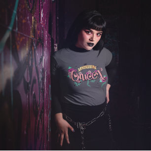 Goth Koningin Bloem Grafisch T-shirt