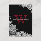 Goth Lace Mariage Cartes de Place (Dos)