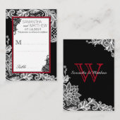 Goth Lace Mariage Cartes de Place (Devant / Derrière)