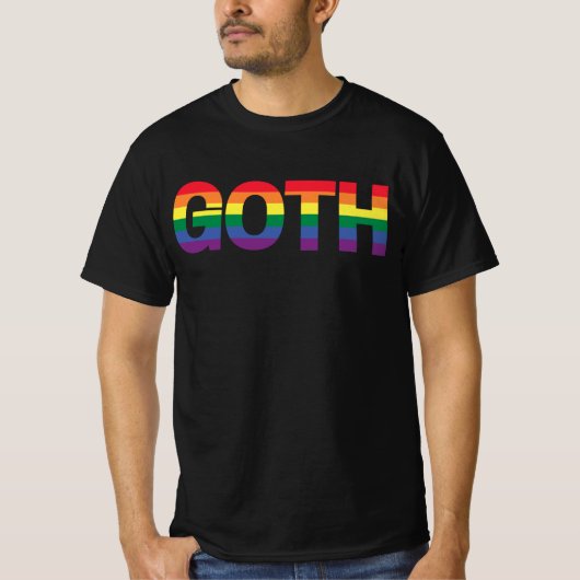 Goth LGBTQ+ Regenbogen T-shirt (Voorkant)