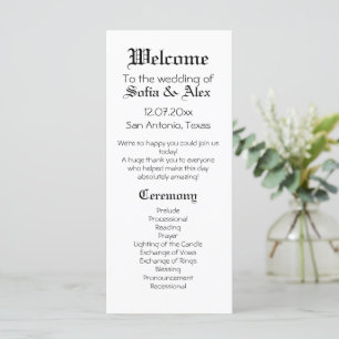 Goth mariage noir élégant typographie Programme