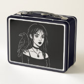 Goth-meisje met raaf (Achterkant)