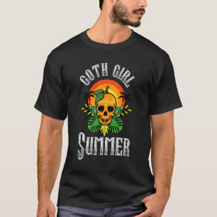 Goth-meisje zomer esthetische gotische oranje sche t-shirt