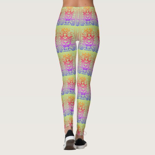 GOTH NE VOIT AUCUN MAL CEMETIERE LEGGINGS DE SQUEL (Dos)