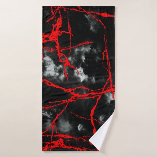 Goth nocturne d'horreur - Noir et Blanc, Rouge (Serviette de bain)