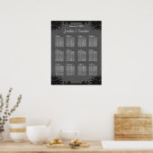 Goth noir et gris Mariage 12 Tableau de siège (Cuisine)