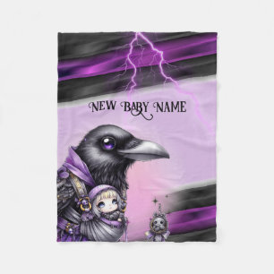 Goth Paars Zwart Halloween Feest Baby Borrel Fleece Deken