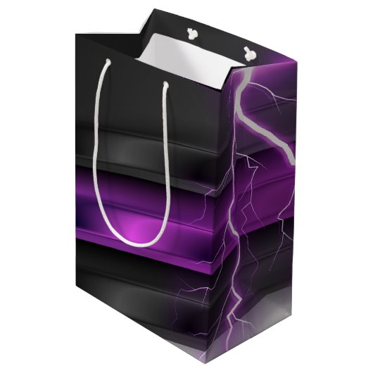 Goth Paars Zwart Halloween Feest Baby Shower Medium Cadeauzakje (Achterkant Gekanteld)