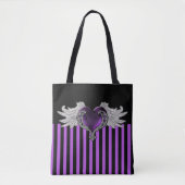 Goth Paarse Hart met Engelenvleugels Tote Bag (Voorkant)