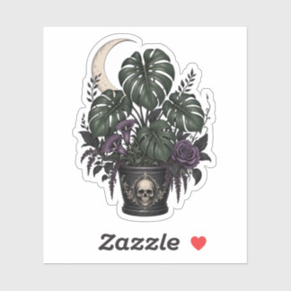 Goth Plant Moeder Monstera Halve Maan Gotische Vin Sticker