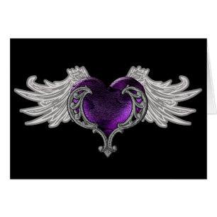 Goth Purple Heart avec des ailes d'ange
