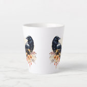 Goth Raven Coffee Mug Dark Aesthetic Latte Mok (Voorkant)