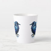 Goth Raven Coffee Mug Dark Aesthetic Latte Mok (Voorkant)