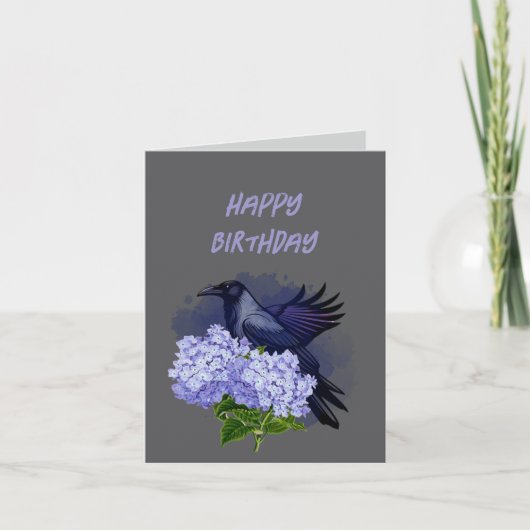 Goth Raven Crow Carte de voeux Anniversaire (Devant)