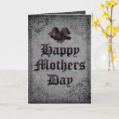 Goth Raven et Bird Skull carte de jour des mères (Fleur jaune)