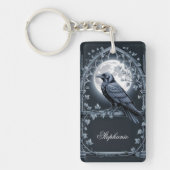 Goth Raven Moon Keychain (Voorkant)