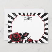 Goth Red Rose Crâne Grunge Pirate Carte de remerci (Dos)