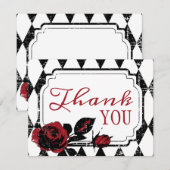 Goth Red Rose Grunge Diamant Carte de remerciement (Devant / Derrière)