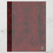 Goth Red Silver Heart Damask Carnet Papier (Dos)