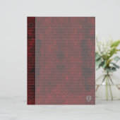 Goth Red Silver Heart Damask Carnet Papier (Debout devant)
