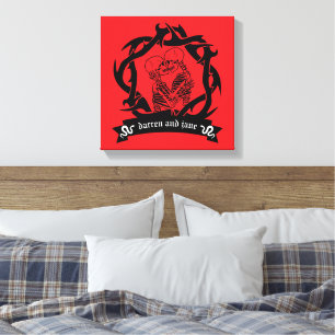 Goth Romantische Huwelijk- en Valentijnscadeau Canvas Afdruk
