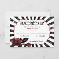 Goth Rose Crâne Grunge Mariage Pirate Carte RSVP