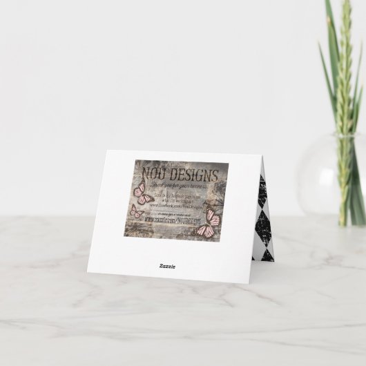 Goth Rose Grunge Diamond Imprimer Merci (Dos)