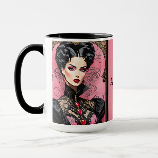 Goth Rose Lady Coffee Mug (Gauche)