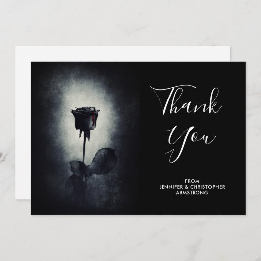 Goth Rose noir goutte de sang Macabre Merci (Devant / Derrière)