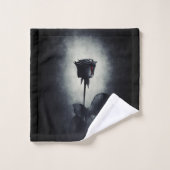 Goth Rose noir goutte de sang sur le Grunge noir (Gant de toilette)