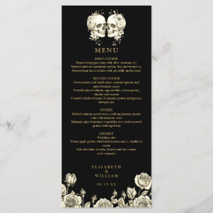 Goth Schedels Bloemrijke Zwarte En Gouden Gotische Menu