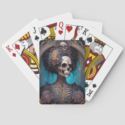 Goth Skelelet Schedel Vrouw Gothic Pokerkaarten (Achterkant)
