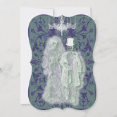 Goth Skelet Geest Bruid en Bruidegom Paar Kaart (Voorkant)