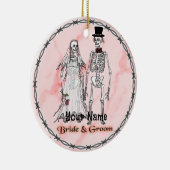 Goth skelet trouwornamenten keramisch ornament (Rechts)