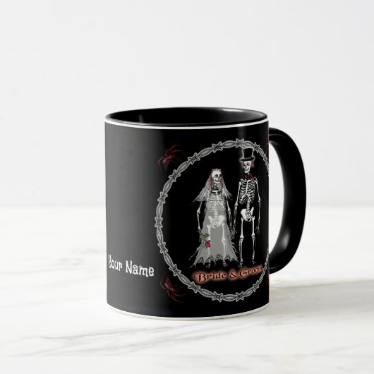 Goth Skeleton Mariage mug (Devant droit)