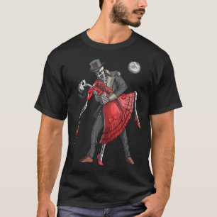 Goth-skeletten dansen t-shirt