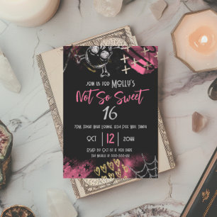 Goth Skull Sweet 16 Anniversaire Fête Invitation