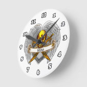 Goth skull Warrior Clock Ronde Klok (Hoek)