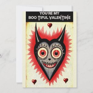Goth Spooky Valentijnsdag Vampier Hart Feestdagenkaart