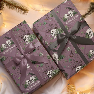 Goth St. Patrick's Day bloemenskeletten Ierse brui Cadeaupapier