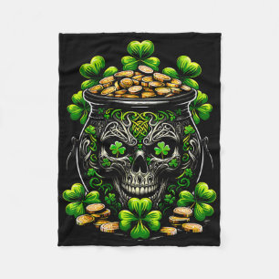 Goth St. Patrick's Day Gotische Schedel Pot Mannen Fleece Deken