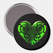Goth St. Patrick's Day Green Heart Magnet (Recto/Verso)